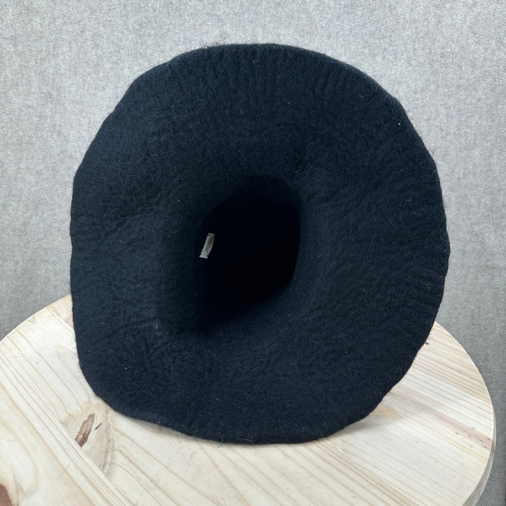 One of a Kind Wool Witch Hat One Size Black Felted Wool Pointed Whimsigoth - Picture 11 of 12